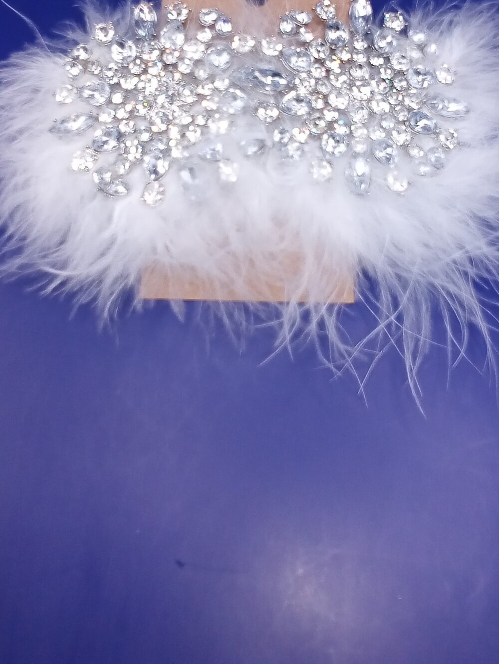 White Feather and Crystal Evening Clutch - Designer Style